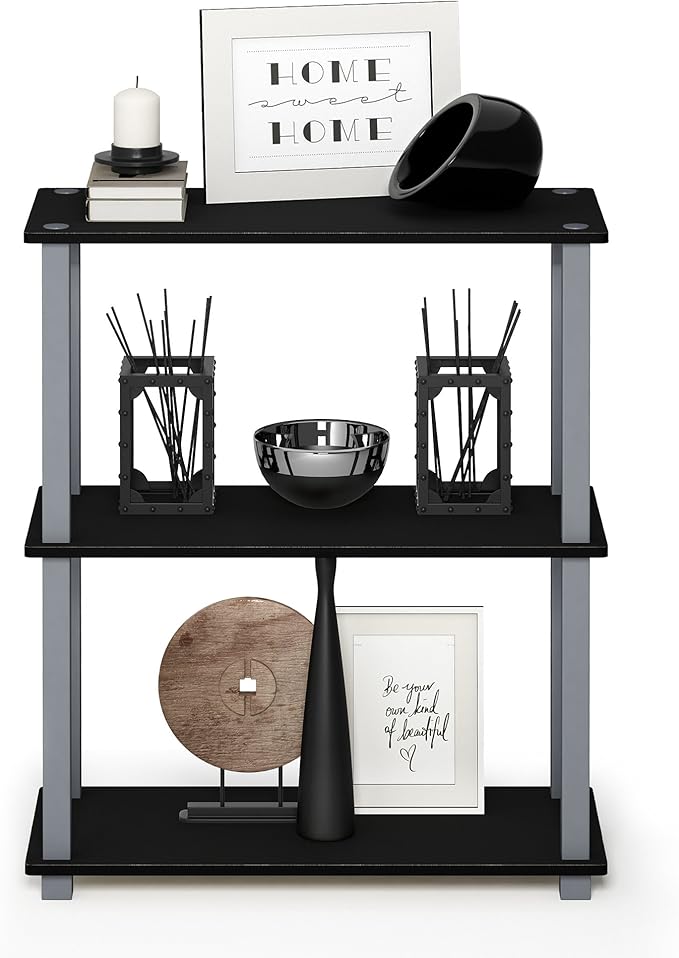 Furinno TURN-S-TUBE Storage Shelves Set of 2, 3-Tier Book Shelf, Corner Shelf - Image 6