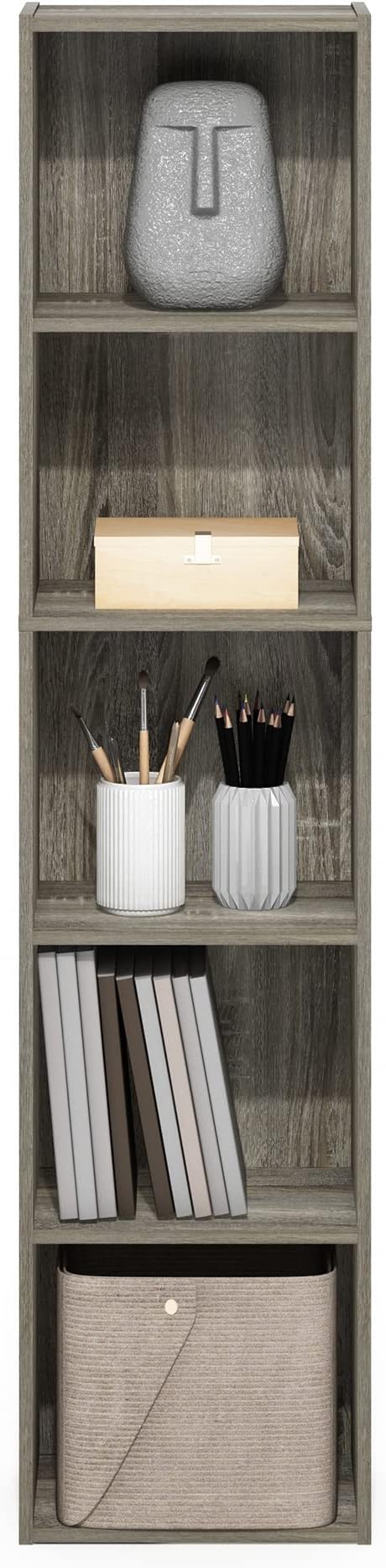 Furinno PASIR Book Shelf, 5-Tier Modern Bookshelf, Open Shelves Bookcase 9 x 12 - Image 6