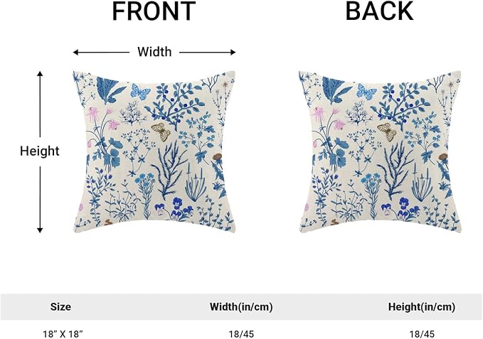 AEIOAE Summer Pillow Covers 18x18 Inch Set of 2, Seasonal Floral Outdoor - Image 4