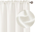 Chyhomenyc Bedroom Curtains 63 Inch Length 2 Panels, Faux Linen Textured Light by Chyhomenyc