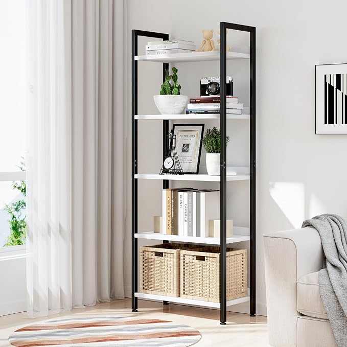 NUMENN Bookshelf, 5 Tier Bookshelves, Home Office Bookcase Shelf Storage - Image 5