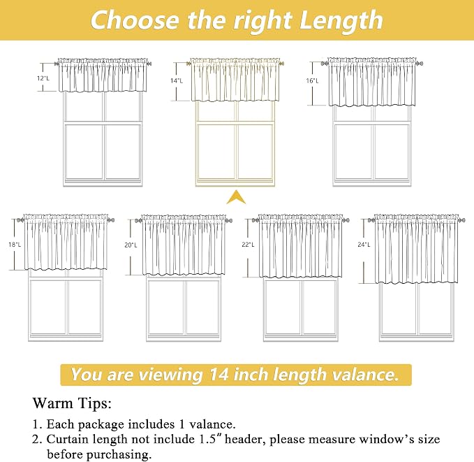 OWENIE Natural Valances for Windows 1 Pcs, Light Filtering Textured Farmhouse - Image 3