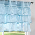 jinchan Blue Ruffled Valance Curtain by JINCHAN