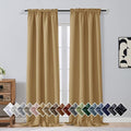 OVZME Gold Blackout Curtains for Bedroom 96 Inches Long 2 Panels, Soft Fabric by OVZME