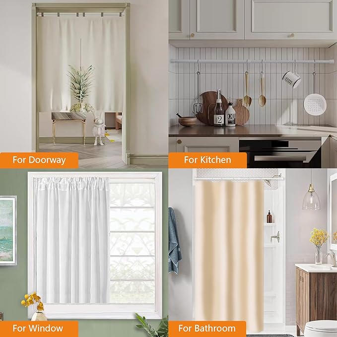 KXLife 4 Pcs Spring Tension Curtain Rod Adjustable 28 to 40 Inches, 5/8" - Image 5