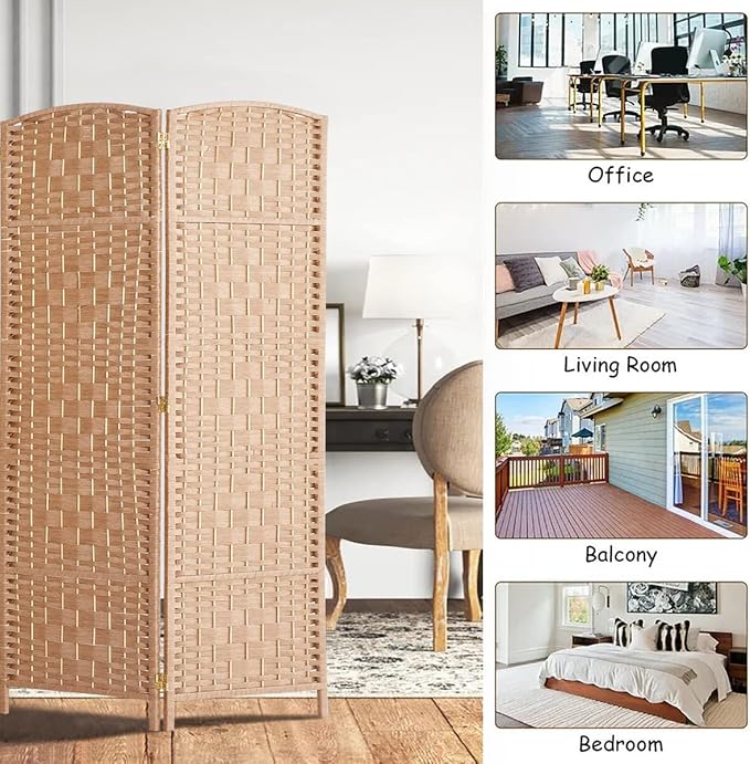 Rose Home Fashion Room Divider, 6 ft Tall Room Dividers and Folding Privacy - Image 5