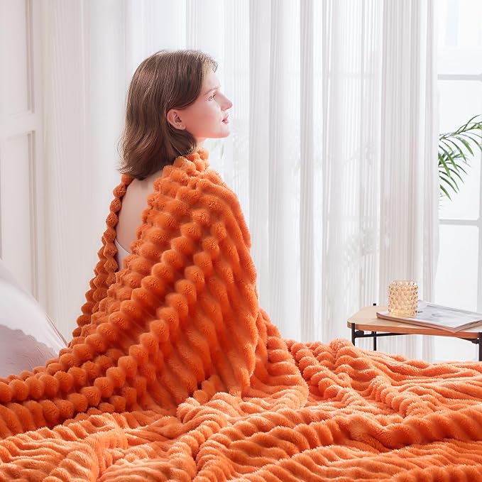 NEWCOSPLAY Super Soft Fall Throw Blanket Orange Premium Silky Flannel Fleece 3D - Image 7
