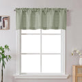 Gwine Light Green Valance Curtain, Light Filtering Faux Linen Textured Valance by Gwine