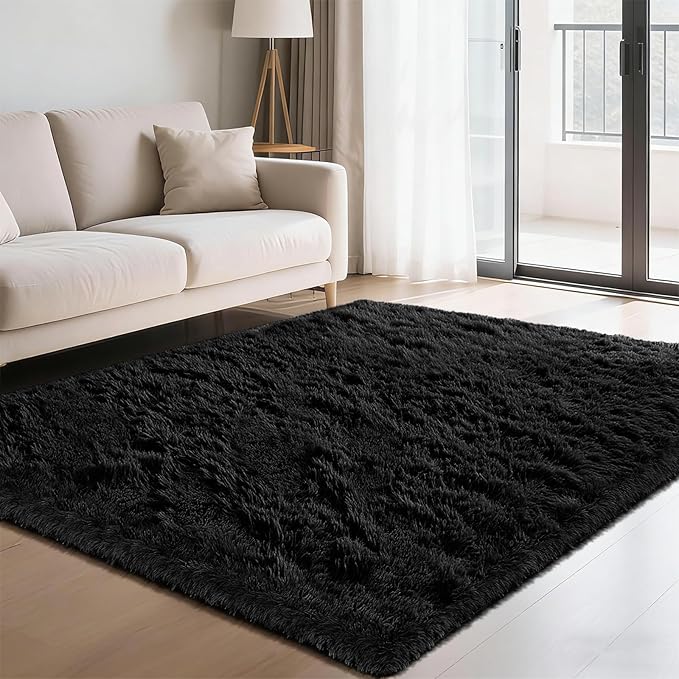 Fluffy Rug Shaggy Area Rug, Small Bedside Rug, Soft Fluffy Shaggy Entryway by Yongyangjuxi