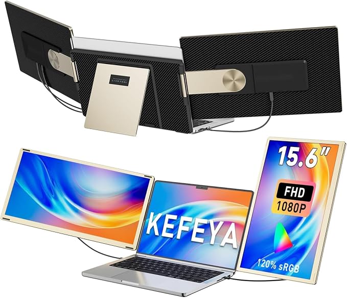 KEFEYA Laptop Screen Extender 15.6", FHD 1080P Portable Triple Monitor by KEFEYA