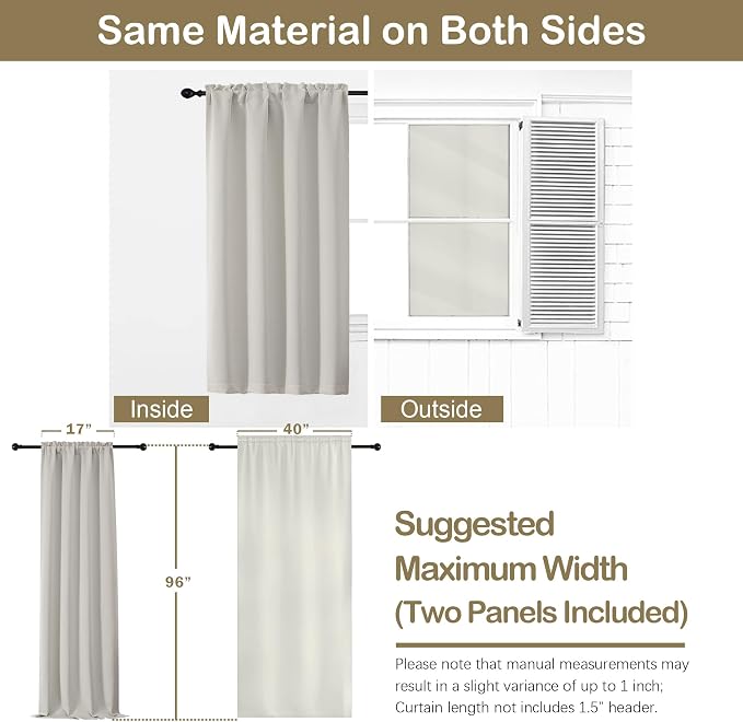 OVZME Natural Room Darkening Curtains - Image 2