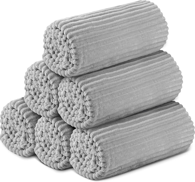 Buryeah 6 Pcs Flannel Throw Blanket Bulk 50 x 60 in Sleepover Blanket Outdoor by Buryeah