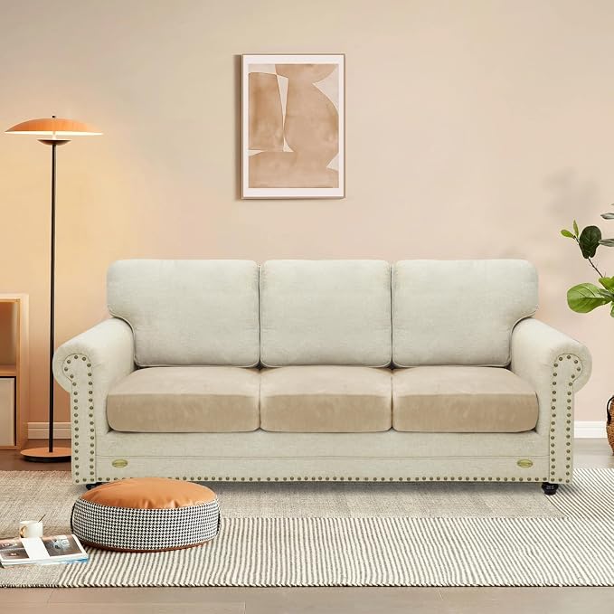 MAXIJIN Velvet Stretch Seat Cushion Covers Couch Cushion Cover - Image 2