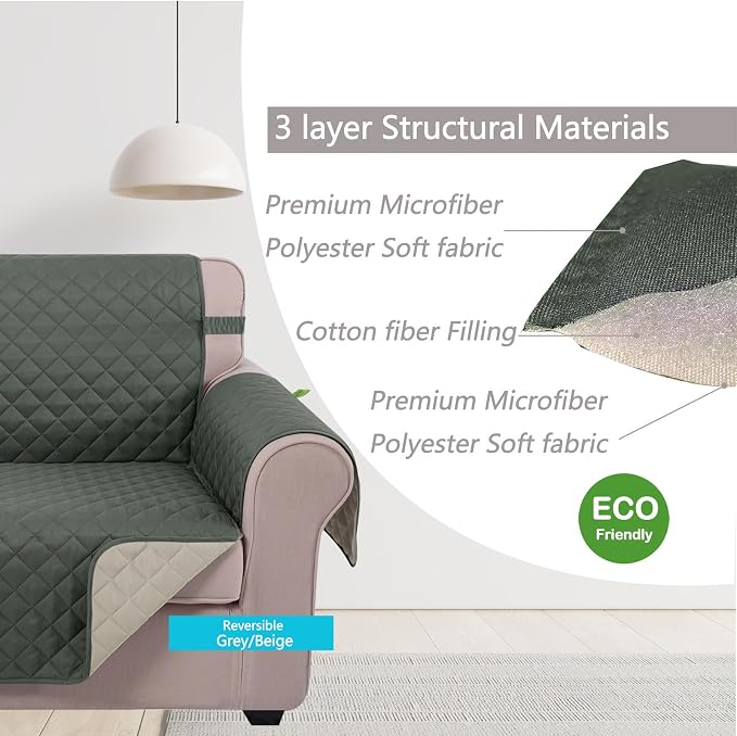 U-NICE HOME Loveseat Sofa Cover Reversible Couch Covers - Image 4