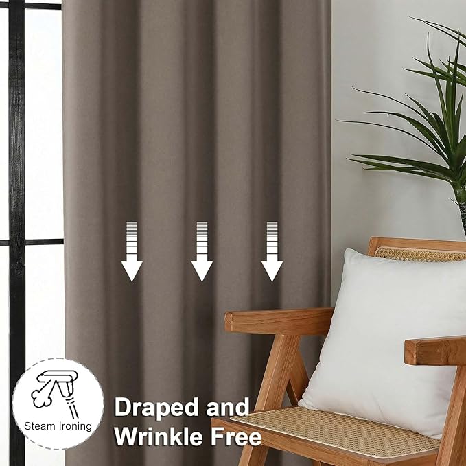 Simplebrand Ava Latte Short Blackout Curtains - Image 7