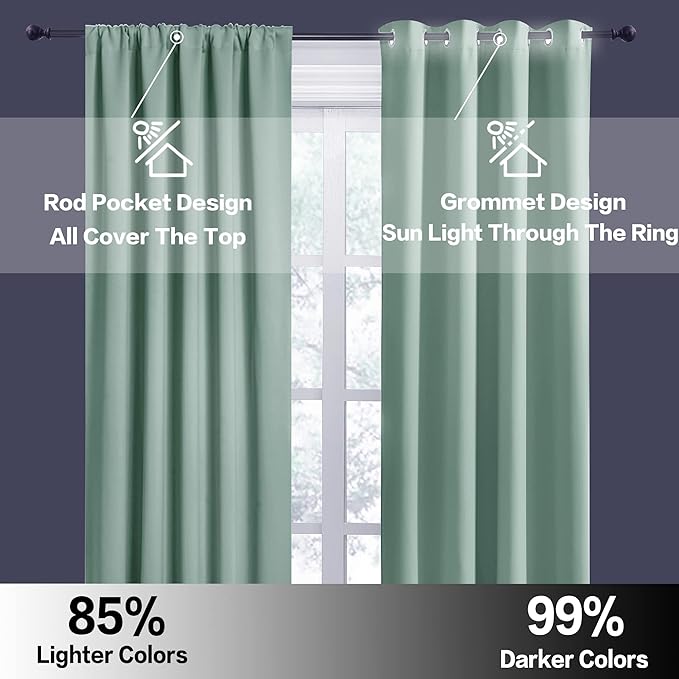 RYB HOME Blackout Privacy Bathroom Window Curtains, Short Thermal Insulated - Image 6