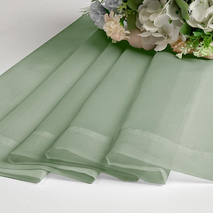 OWENIE Short Sheer Curtains 30 Inches 2 Panels Set, Kitchen Tiers Light - Image 6