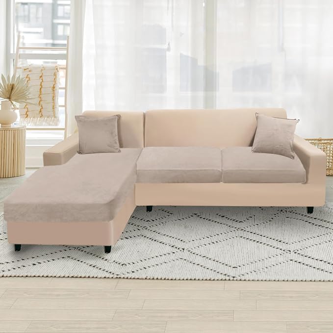 NAISI Sectional Couch Cover 3 Pieces Velvet Separate Couch Cushion Covers L - Image 5