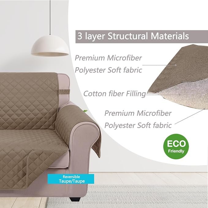 U-NICE HOME Loveseat Sofa Cover Reversible Couch Covers - Image 5