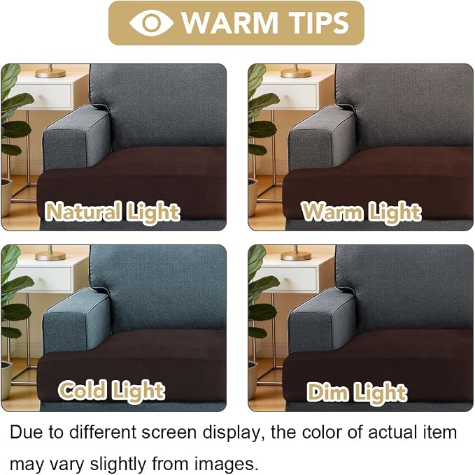 H.VERSAILTEX Stretch Velvet 3 Piece T Cushion Sofa Slipcovers - Image 4
