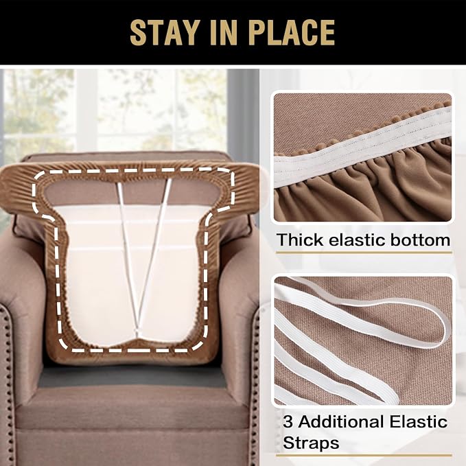 H.VERSAILTEX Stretch Velvet T Cushion Chair Covers - Image 7