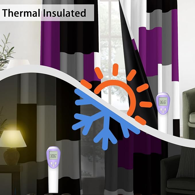 Tyrot Purple 100% Blackout Curtains - Image 4