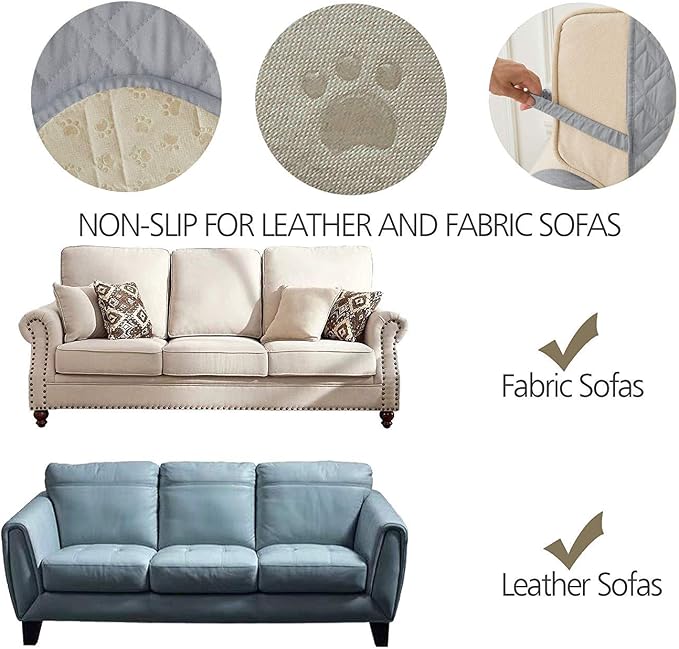 Ameritex Couch Sofa Slipcover 100% Waterproof Nonslip Quilted Furniture - Image 7