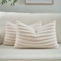 FUTEI Light Beige Decorative Throw Pillow Covers Set of 2, 12x20 Inch Soft by FUTEI