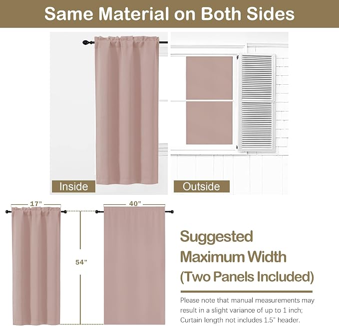 OVZME Blush Pink Blackout Curtains - Image 2