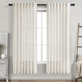 Nanspring Cream Linen Curtains 74 Inches Long by Nanspring