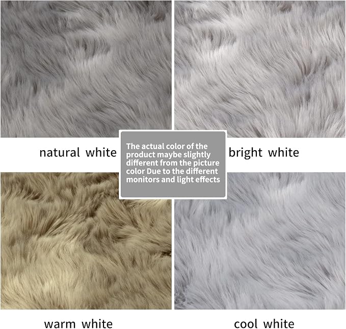 SERISSA Ultra Soft Fluffy Rug Grey Faux Sheepskin Fur Area Rug Shaggy Couch - Image 6