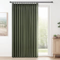 Topfinel Olive Green Pinch Pleated Linen Curtains 84 Inch Length 1 Panels by Topfinel