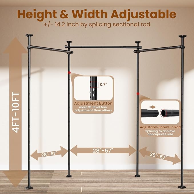 BONPALLY Room Divider Curtain Rod - Image 3