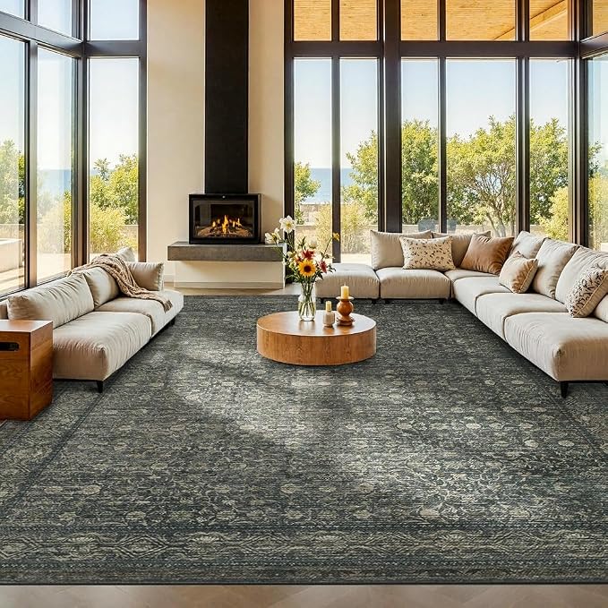 10x14 Washable Area Rug for Living Room, Extra Large, Durable Low Pile Non Slip - Image 8