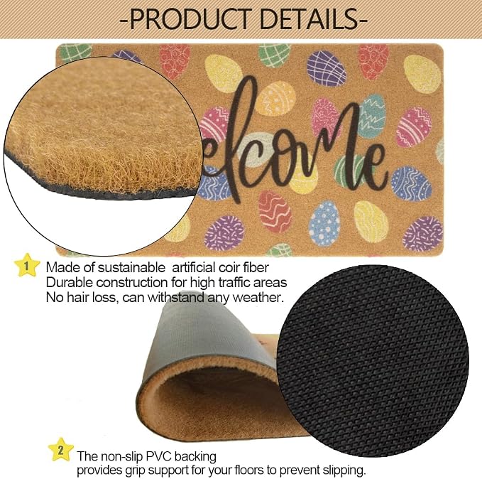 Easter Coir Doormat Spring Welcome Mat - Image 4