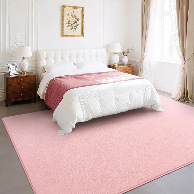 Soft Rugs for Living Room 5x7 Pink, Minimalist Area Rug for Bedroom Nursery - Image 3