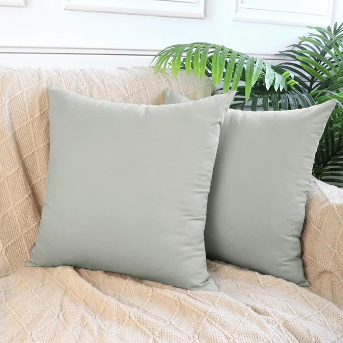 4-Pack 100% Cotton Comfortable Solid Decorative Throw Pillow Case, Thmyo Square - Image 2