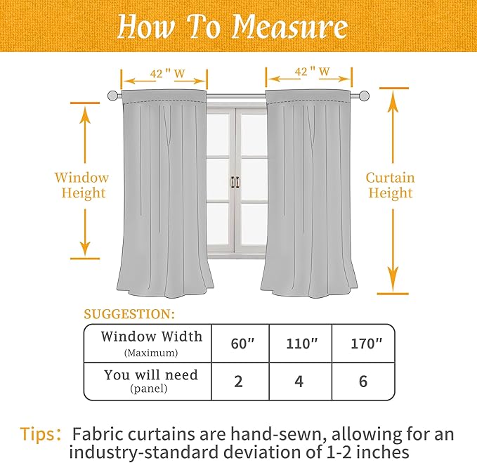 LAMIT Beige Linen Curtains for Windows 2 Panels Set, 48 Inch Linen Textured - Image 8