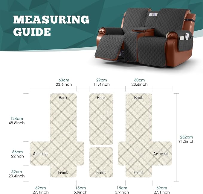 Ruaozz Waterproof Loveseat Recliner Cover - Image 2