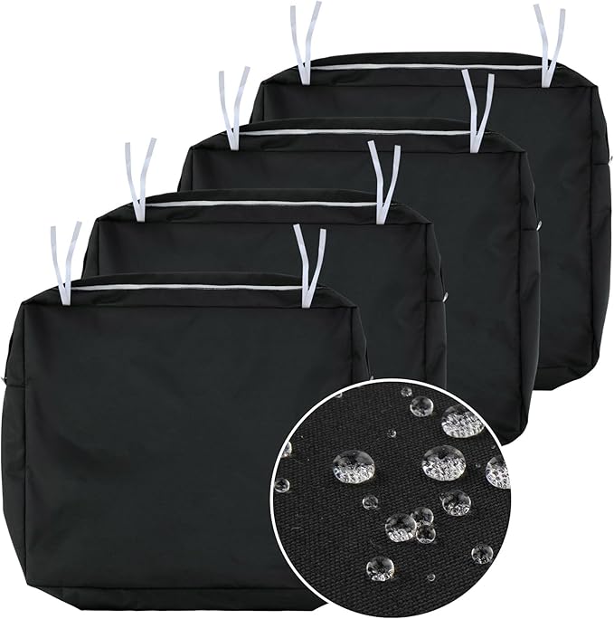 NettyPro Outdoor Cushion Slipcovers Waterproof 4 Pack Patio Chair Seat Cushion by NettyPro