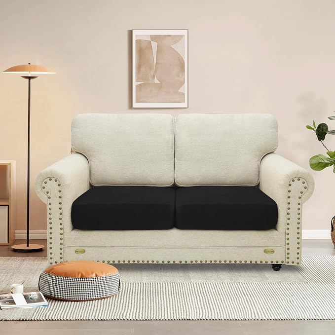 MAXIJIN Velvet Stretch Seat Cushion Covers Couch Cushion Cover - Image 2