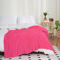 Puncuntex Flannel Fleece Throw Blanket Hot Pink 90"×90", Super Soft Plush Cozy by Puncuntex