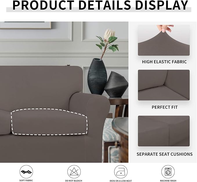 Easy-Going 4 Pieces Oversized Stretch Soft Couch Cover - Image 6