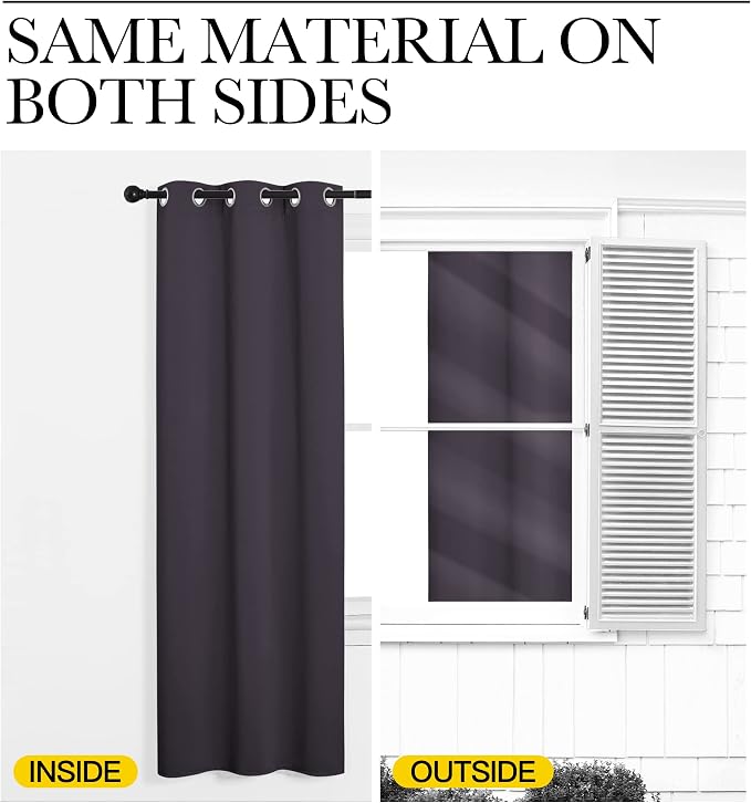 NICETOWN Blackout Window Curtains 80 inch Long, 2 Panels, 34 inch, Grommet Top - Image 5