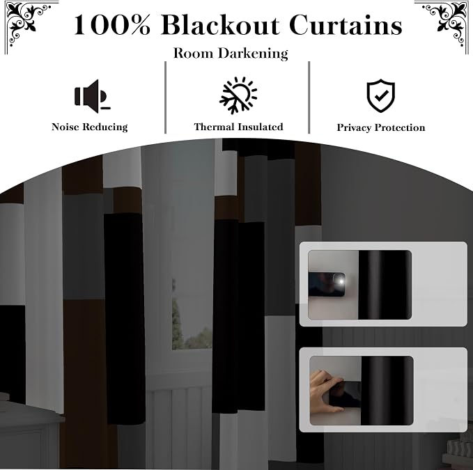 Tyrot Brown 100% Blackout Curtains - Image 3