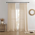 Joydeco Linen Curtains 108 Inch Length 2 Panel Sets, Light Filtering Curtains by JOYDECO