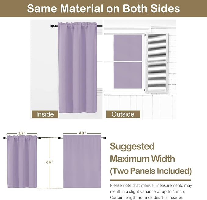OVZME Lavender Blackout Curtains - Image 2