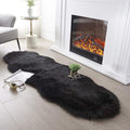 SERISSA Ultra Soft Fluffy Rug Black Faux Sheepskin Fur Area Rug Shaggy Couch by SERISSAHomeDecorCollection