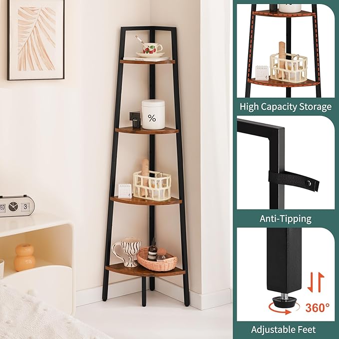 Yoobure 4-Tier Corner Bookshelf - Image 4
