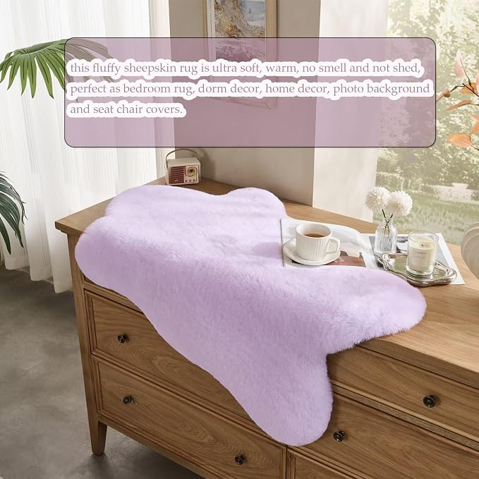 1700GSM Fuzzy Faux Sheepskin Fur Area Rug, Extra Soft Faux Fur Mat, Fluffy - Image 7